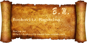 Boskovitz Magdolna névjegykártya